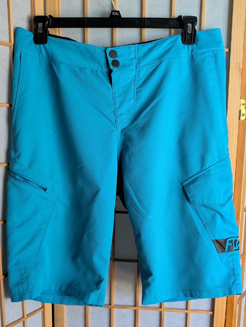 Men's Bright Teal Blue Mountain Bike Shorts with Side Pockets
